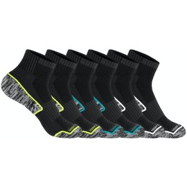 U.S. Polo Assn. 6 Pair Men's QUARTER Length Athletic Performance Socks - Ultra-Soft Moisture Control Running & Breathable Socks - Shoe Size 6-12, BLK 6338