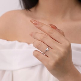 Meissa Heart Shape Diamond Ring for Women 925 Sterling Silver Promise Ring Wedding Engagement Ring Anniversary Jewelry Gift Ring Size 5-8