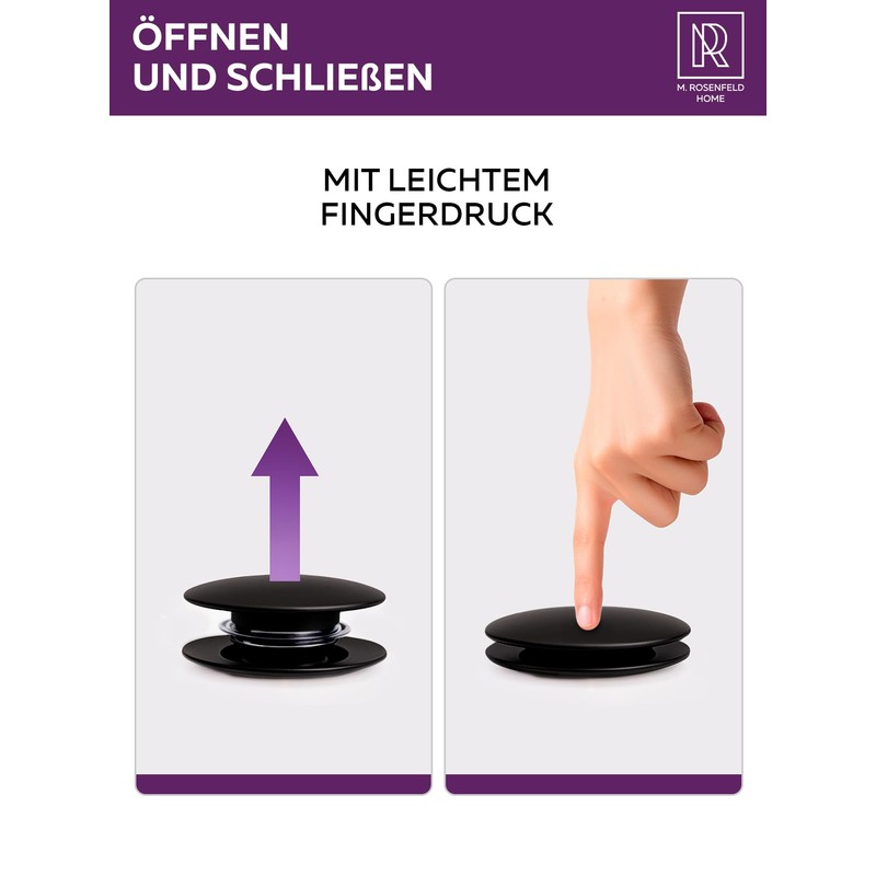Black Sink Drain Fitting with Overflow - Pop Up Drain