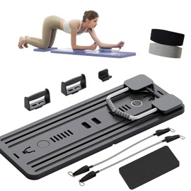 Foldable Pilates Reformer Board - Multifunctional Core & Ab Trainer for Full-Body Home Fitness Workout （Black）