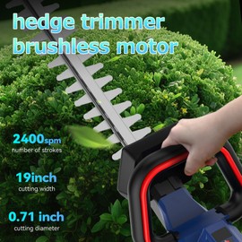 NANWEI 20 Inch Cordless Hedge Trimmer Compatible with Battery 1x 4000mAh, 20V Dual-Action Blade Hedge Trimmer, 0.71" Blade Gap, 2 Variable Speed Electric Hedge Cutter for Garden, Bush, Yard Trimming