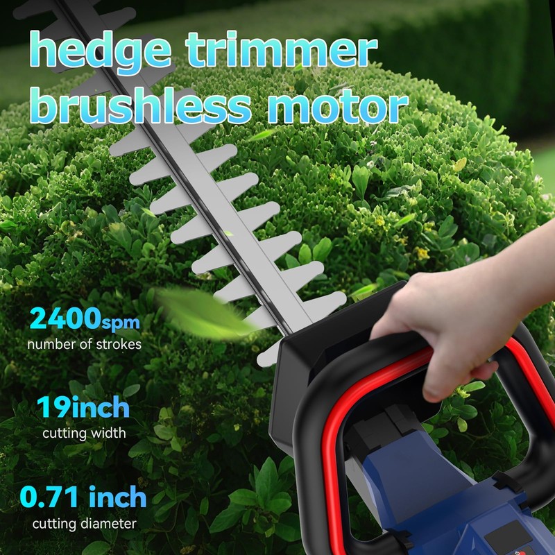 NANWEI 20 Inch Cordless Hedge Trimmer Compatible with Battery 1x