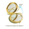 mpowtech Gold Magnifying Compact Mirror for Purse - 1x/2x Magnification