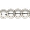 Platinum 1 Strand Silver Plated Finished Brass Pony Beads 8x6mm