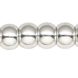 Platinum 1 Strand Silver Plated Finished Brass Pony Beads 8x6mm Large Hole *
