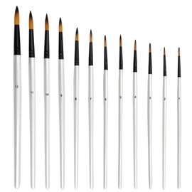 Chstarin 12-Piece Paint Brush Set, Acrylic Paint Brush Set, Painting Brush, Painting Brush, Round Professional Artist Brush, Nylon Artist Brush Set for Acrylic, Watercolour, Oil Paints, Nail Design,