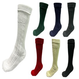 HAAUR TRADERS Mens Traditional Scottish Kilt Hose,Scottish Ribbed Socks For Mens Wool Blend Cuff Over Your Kilt Hose