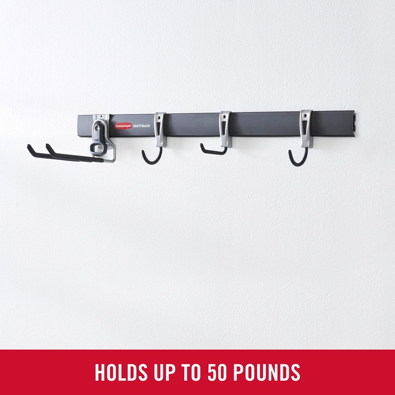 Rubbermaid FastTrack Garage Storage Utility Hooks 5 Piece Black All