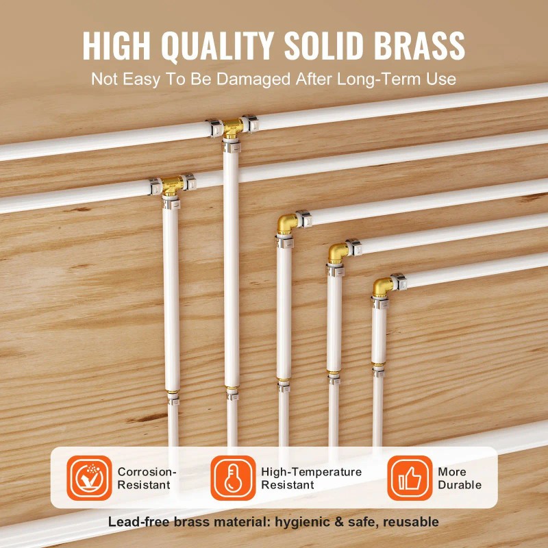 25pcs 1/2\" Brass Pipe Fittings Clamp-Style 1/2 NPT External Thread