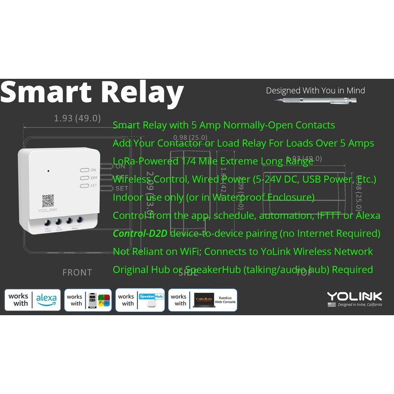 YoLink Relay, Smart Switch, YoLink 1/4 Mile Super Long Range