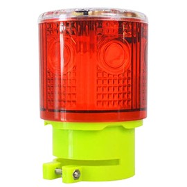 LEDHOLYT Solar Strobe Warning Light,Super Bright Solar Powered Emergency Strobe Warning Light Wireless Flashing Barricade Safety Road Construction Traffic Flicker Beacon Lamp IP48 Waterproof (Red)