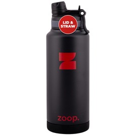 ZoopScoop zoop. Insulated Stainless Steel Water Bottle with 2-in-1 Sports Lid & Straw - 32oz - Black