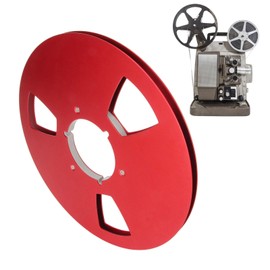 10 Inch 1/4 Inch Empty Tape Spool for Replacing All Open Spool Machines, 3 Wind Resistance Holes, Aluminium Alloy Rewinding Spool for Recording, Professional (Red)