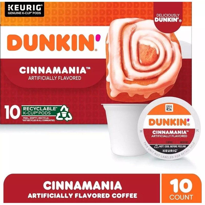 Dunkin' Dunkin’ Cinnamania Flavored Coffee 10 Keurig K-Cup Pods