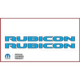 Decal Mods Rubicon Hood Graphic Vinyl Decal fits Jeep Rubicon/Gladiator JL/JT (2018-2024) Light Blue w/Black Outline FLTBLUBO (Set of 2) | FJ1J6