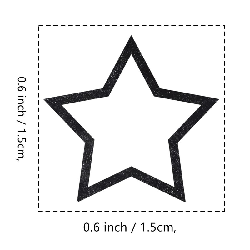 Star Hollow Rubber Stamp, 3/5 Inch Small Mini Stamp for