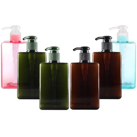 Careuoklab 6 Pack 280ml Travel Pump Bottles Set, Refillable Toiletries Containers, Pump Dispensers for Travel Shower and Sitz Bath, Shampoo Body Lotion Cosmetics