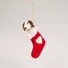 Sass and Belle: Felt Doggie in Stocking Hanging Decoration