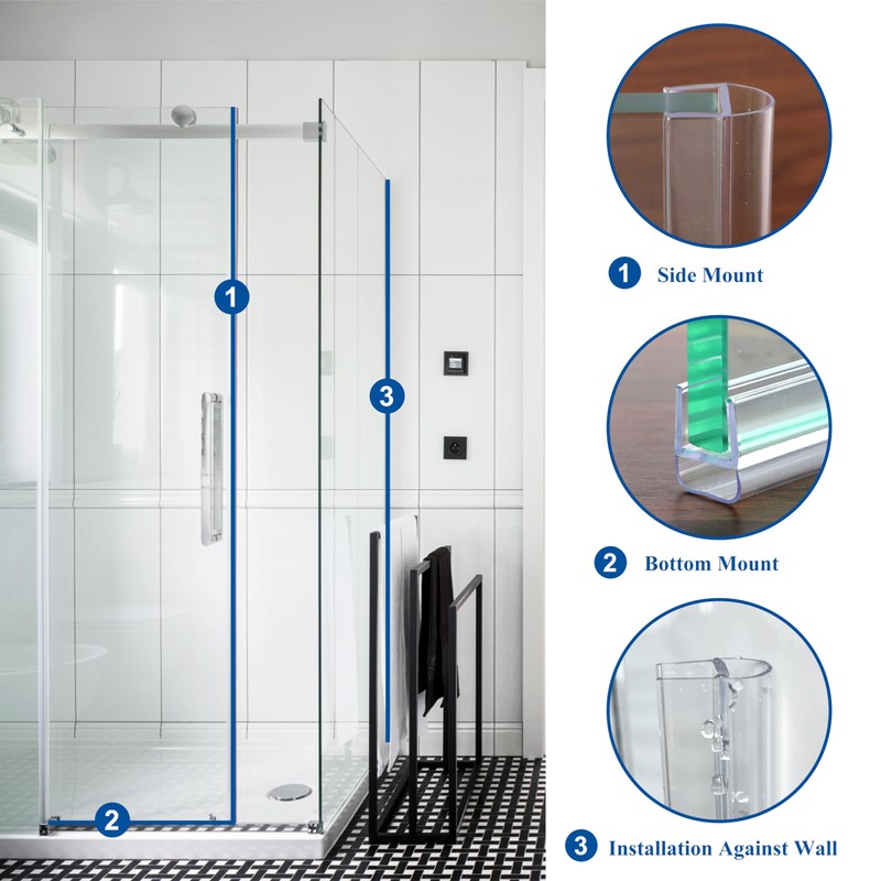 EAISMON Frameless Shower Door Seal Strip 4 Pack x 39