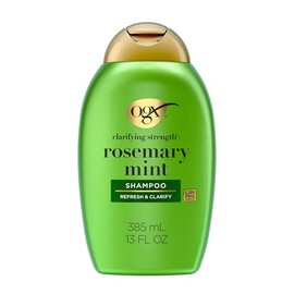 OGX - Champú fortalecedor aclarante + romero y menta, champú aclarante para cabello graso que ayuda visiblemente a eliminar el aceite y los residuos p