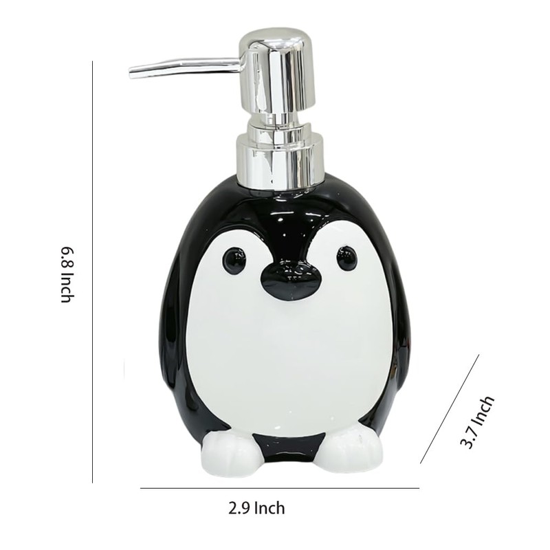 Animal Ceramic Soap Dispenser with Plastic Pump, Refillable Lotion Soap