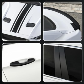 Lypumso Matte Black Vinyl Wrap Tape Roll, 1 Inch x 30ft Self-Adhesive Black Out Chrome Delete Tape with Tool Kit Air Release Adhesive Detailing Wrap DIY Car Door Sill Window Trim Edge Guard Protective