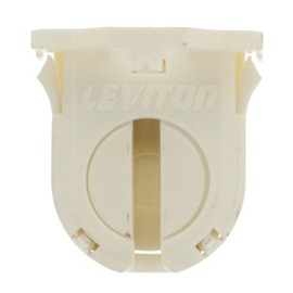 Leviton 23662-SWP Fluorescent Lampholder, Snap-In, White