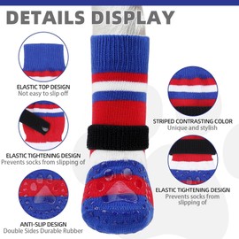 KOOLTAIL Dog Socks for Hot Pavement, Summer Dog shoes to Prevent Licking Paws for Hardwood Floor, Non Slip Double Sides Boots & Paw Protectors, Pet Grippy Booties for Small Medium Large Senior Dogs,SM