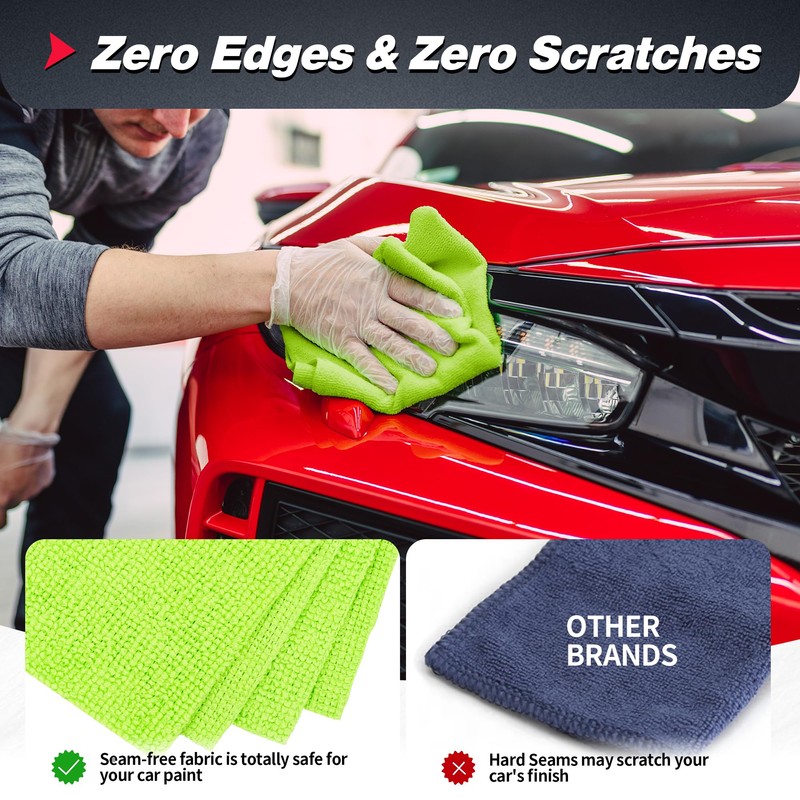 FIXSMITH Microfiber Cleaning Cloth, 100 Pack Shop Towels, Micro Fiber