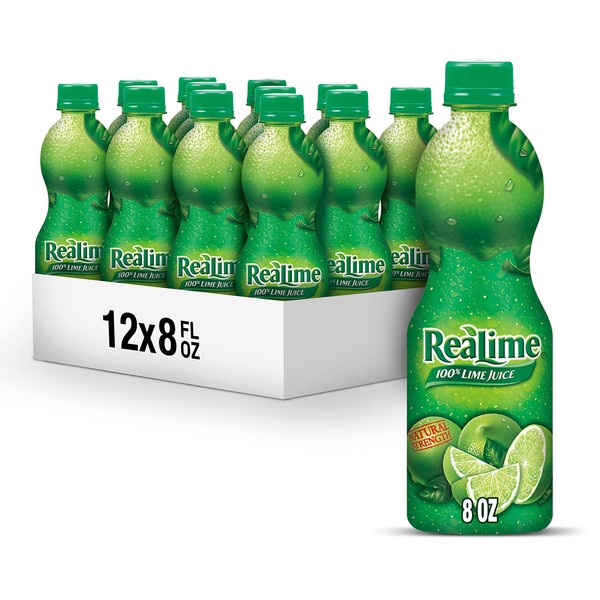 ReaLime 100 percent Lime Juice, 8 fl oz bottles (Pack of 12)