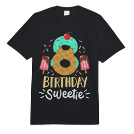 8th Birthday Sweetie Ice Cream Girl 8 Years Old B-Day Comfort Colors Adult Heavyweight T-Shirt