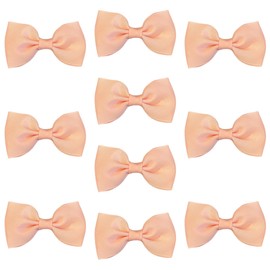 Neutral Hair Bows Clips Slides Grips 2.7" inch Soft Ribbon Small Straight School Hairbows for Girls 10pcs