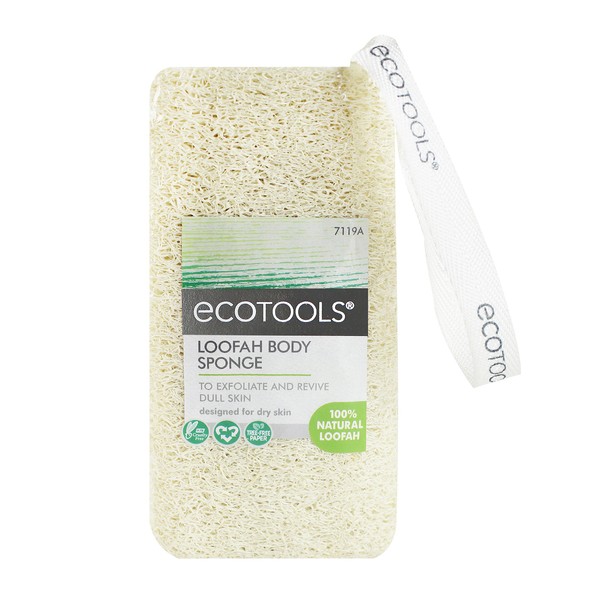 EcoTools Cruelty Free and Eco Friendly Loofah Body Sponge, Cleansing, Deep Exfoliation, Shower & Bath, Perfect for Men & Women, Brown, 3 Count