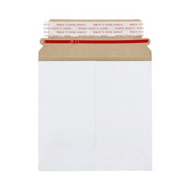 PSBM Rigid Mailers, 7x9 Inch, 100 Pack, Kraft White Cardboard Shipping Envelopes for Photo & Document, Self Seal
