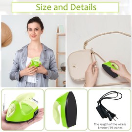 Honoson Mini Craft Iron Mini Heat Press Small Iron Portable Handy Tiny Flatiron with Charging Base Accessories for Fuse Beads Patch DIY Shoes T-Shirts Heat Transfer Vinyl Projects (Green Series)