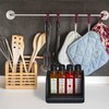 Relaxdays Desk Organiser, 4 Compartments, Bamboo Box, Stackable, Multifunctional, H
