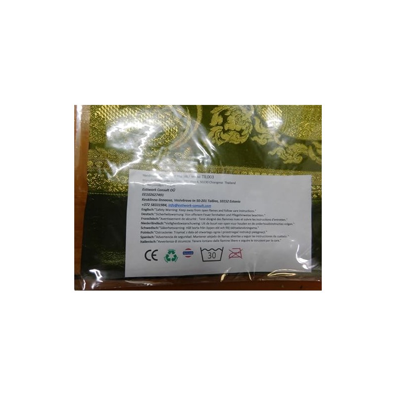 Table Runner Elephant Tablecloth Tablerunner Elegant Thai Silk (green)