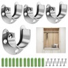 EMAGEREN Closet Pole Sockets, U-Shaped Sockets, Stainless Steel Closet Rod