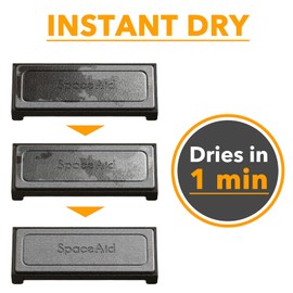 SpaceAid DryingNeat Sink Organizer, Instant Dry Sink Caddy Organizers, Kitchen Sponge Soap Holder Dispenser, Countertop Fast Drying Counter Tray Rack (Bamboo Rack, Black)