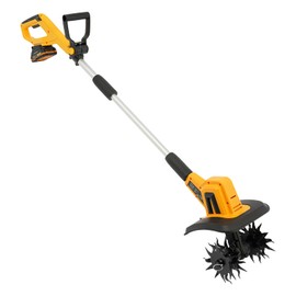 Cordless Tiller Cultivator 300W, 58 Inch Extended Handle, Garden Cultivator,Lightweight (9.92 lbs) Garden Tool for Soil Tilling & Weeding