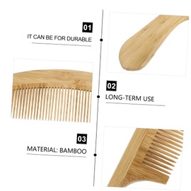 Baluue Natural Bamboo Wooden Hair Brush Set Wide Tooth Prevent Scratch Detangle Curly Straight Hair