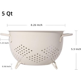 Metallsieb, selbstentleerend, Küchensiebe und Sieb mit Boden, Doppelgriffe, Nudel-, Obst- und Gemüsekorb, matt, Sandgelb (Mattes Sandgelb)