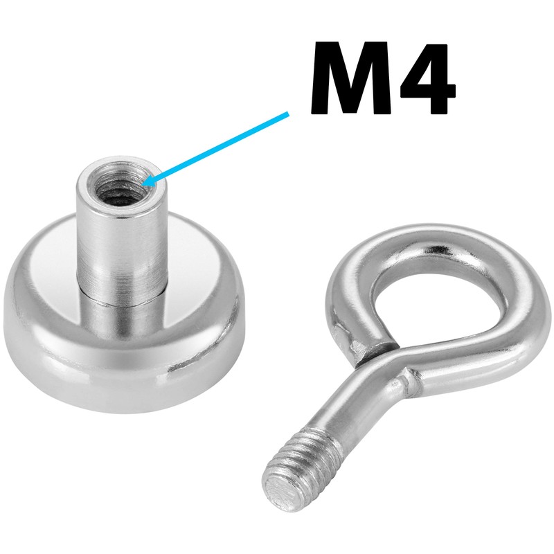 POPPSTAR 20 Pieces Eyebolt Magnet Small (Clamping Force 8 kg,