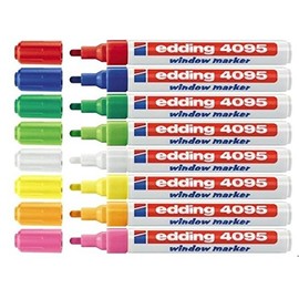 Edding 4090 4095 Window Chalk Marker, 2-3 mm, assorted colours, 8