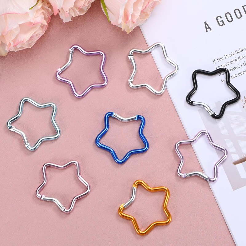 TIXIPEM Star Shaped Snap Clip [6 Pack] - Durable Keychain