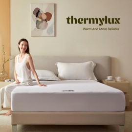 Thermylux Electric Mattress Pad Full Size Quilted Wave 10 Heat Settings with 12 Hour Auto Off, Deep Pocket Fits up to 18", Coral Fleece Bed Warmer, ETL Certified Machine Washable, 54"x75"