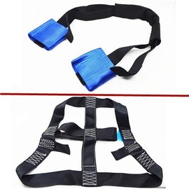 Oldbones Universal Motorcycle Rear & Front Wheel Transport Tie Down Strap Black+Blue