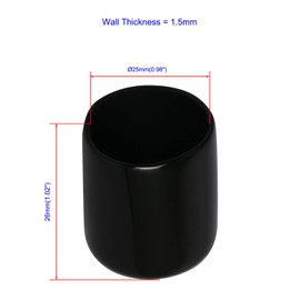 Ohamtes 5PCS ID25mm(1") Black PVC Rubber End Caps, Vinyl Flexible End Caps, Round Pipe End Caps, Bolt Thread Protector Safety Caps