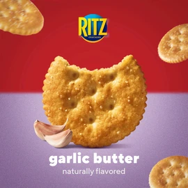 RITZ Garlic Butter Crackers, Snacks for Kids and Adults, Lunch Snacks, 13.7 oz
