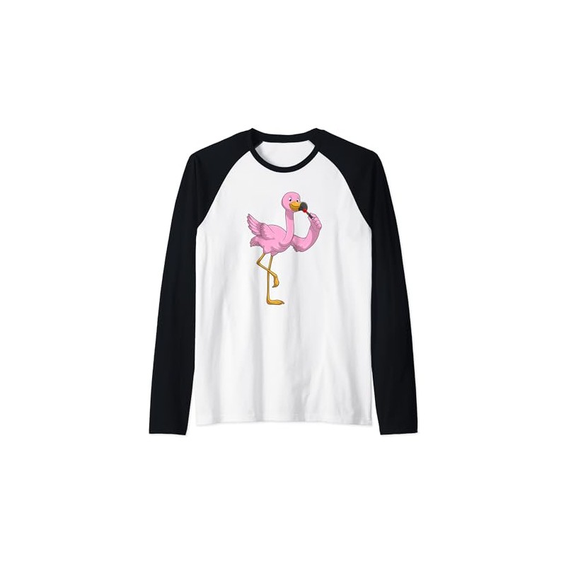 Flamingo Lipstick Raglan Baseball Tee